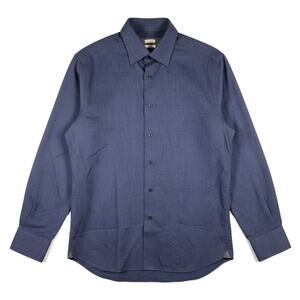 Joseph Abboud Dress Shirt Long Sleeve Non Iron Dark Blue L Corp Core Business